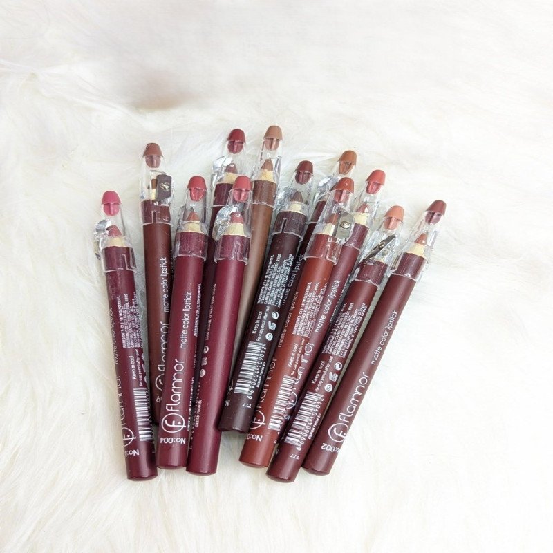 Flormar Rouge 12 Colors Wood Lip Pencil Set with Banners Cap