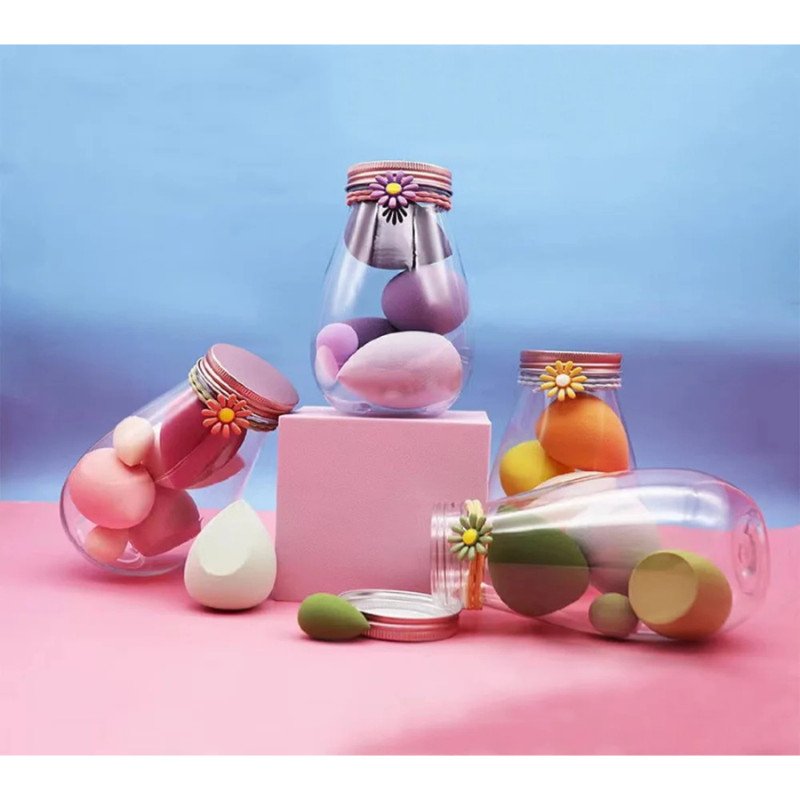 Beauty Blender Makeup Puff Set With Bottle 6 Pcs
