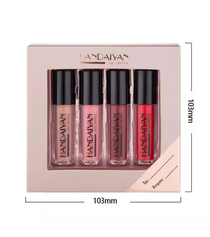 Handaiyan Natural Moisturizer Waterproof Liquid Lipstick (4 Pieces)