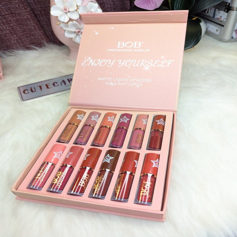 BOB Enjoy Yourself Matte Liquid 12 Color Lip Gloss Set