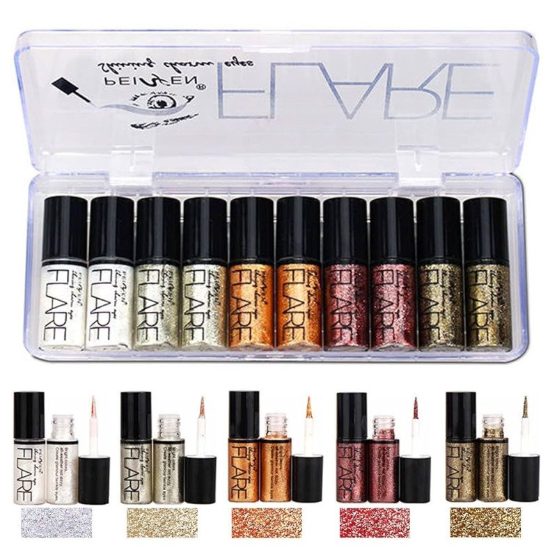 Lucoss Long Lasting Waterproof Sparkling Eyeshadow Liquid Metallic Eye Glitter