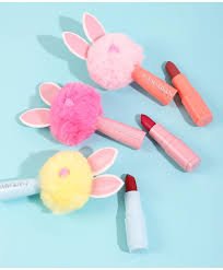 HANDAIYAN 5 Colors Mini Rabbit Hair Plush Head Velvet Matte Matte Lipstick