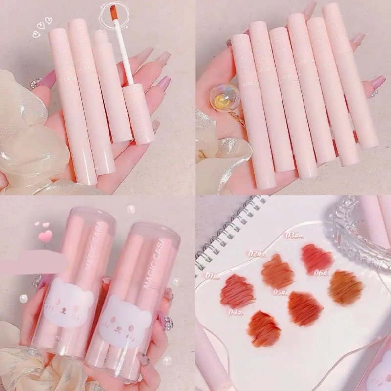 Magic Casa Cute Pink Lip Glaze  6pcs Set