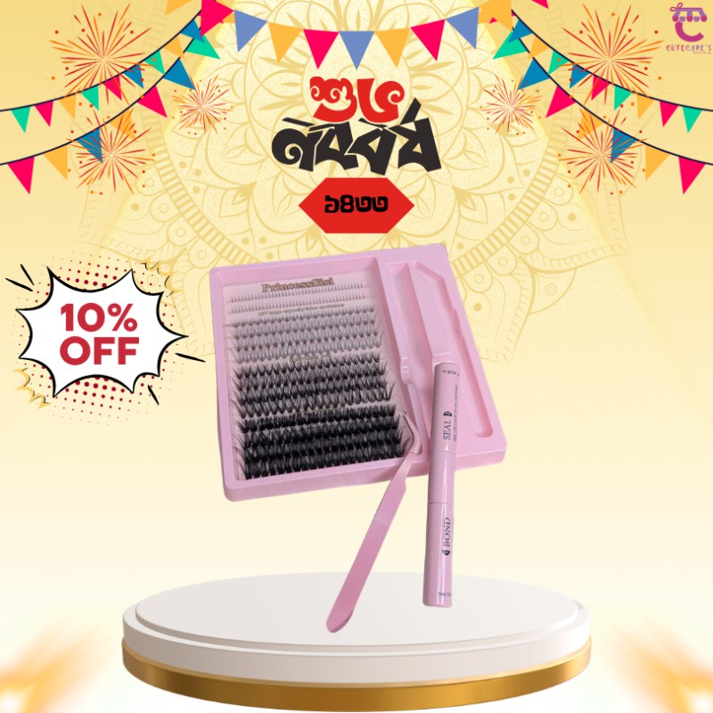 PrincessSisi DIY Eyelash Extension Kit (Lash Clusters + Bond + Seal)