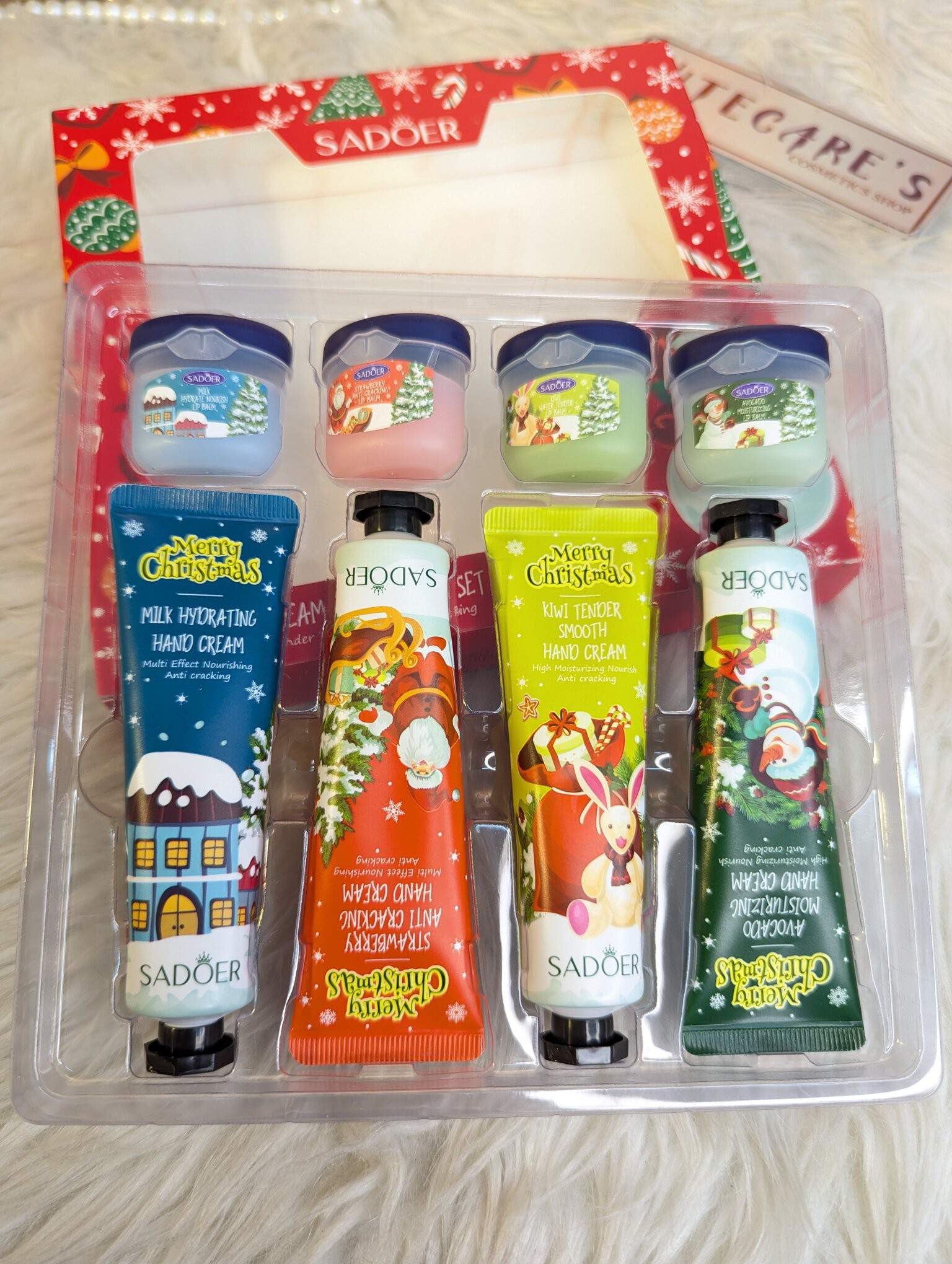 Sadoer Christmas Hand Cream & Lip Balm Set