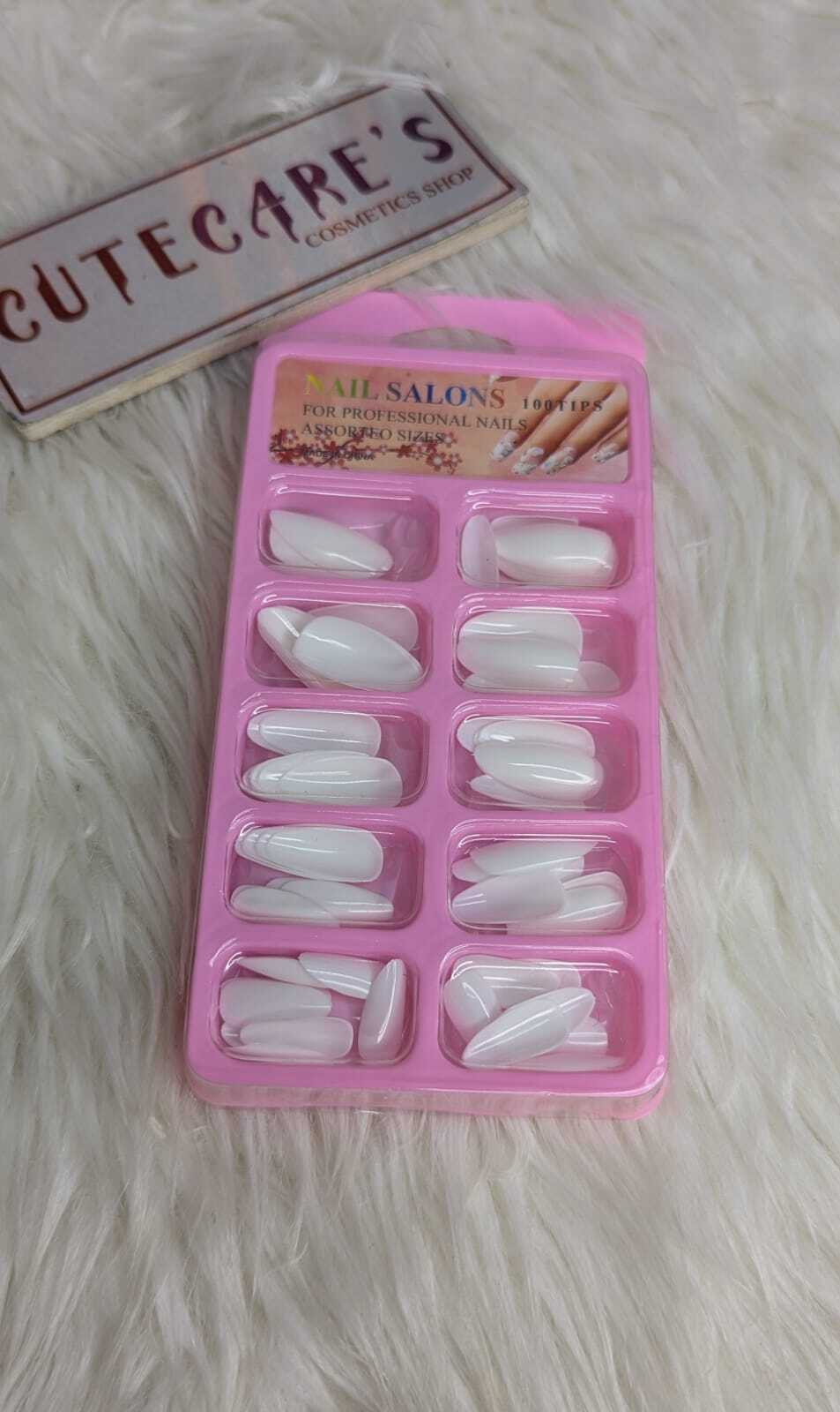 Nail Salons 100 professional-grade white artificial nail tips